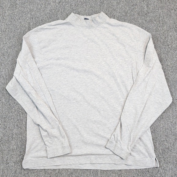 Devon & Jones 90s Minimalist Mock Neck Shirt XL Gray Cotton Blend Layering Basic — photo 2